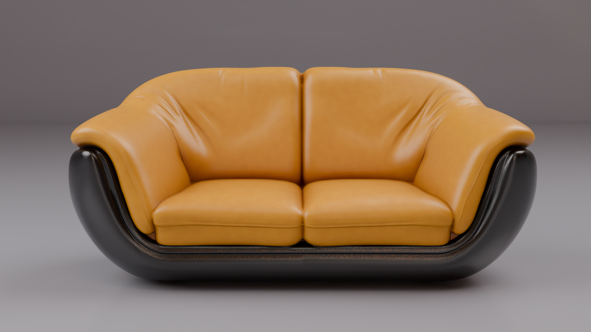 Divano in Pelle Gialla e Fibra di Carbonio