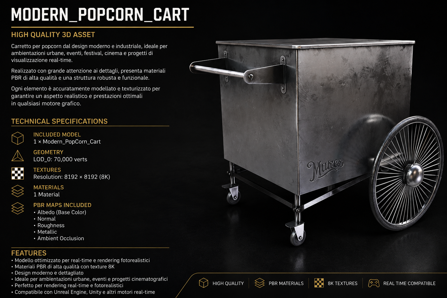 Modern PopCorn Cart - immagine 3