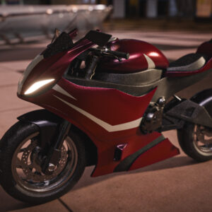 Moto sportiva rossa