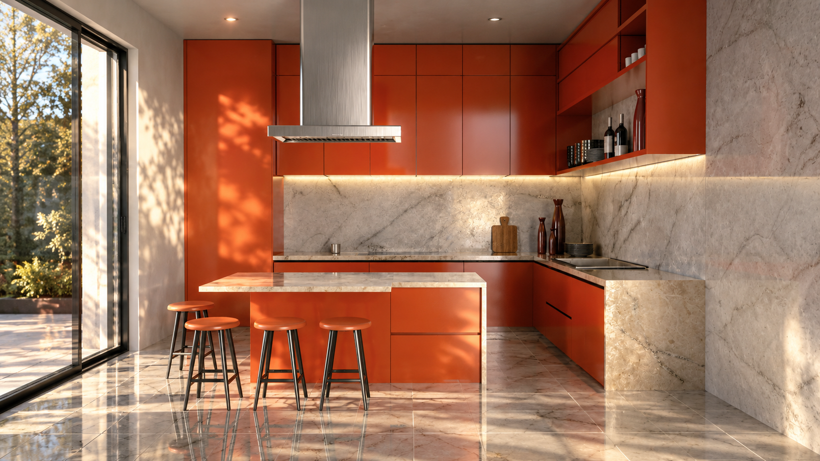 Modern Orange Kitchen