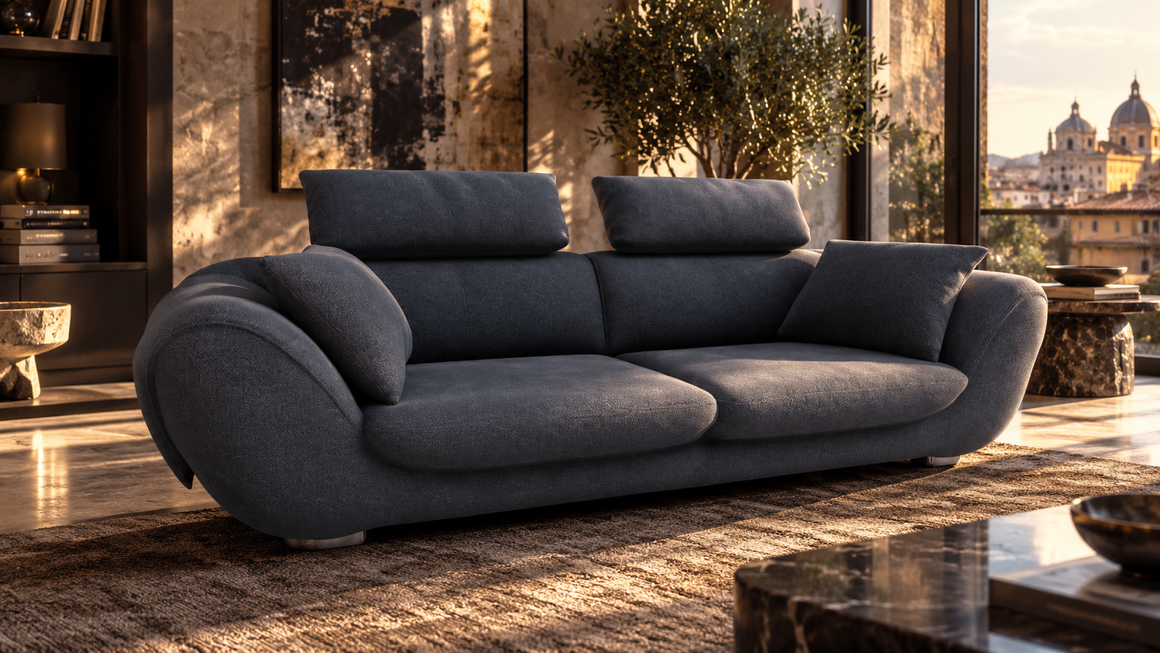 Modern Curved Sofa - immagine 2