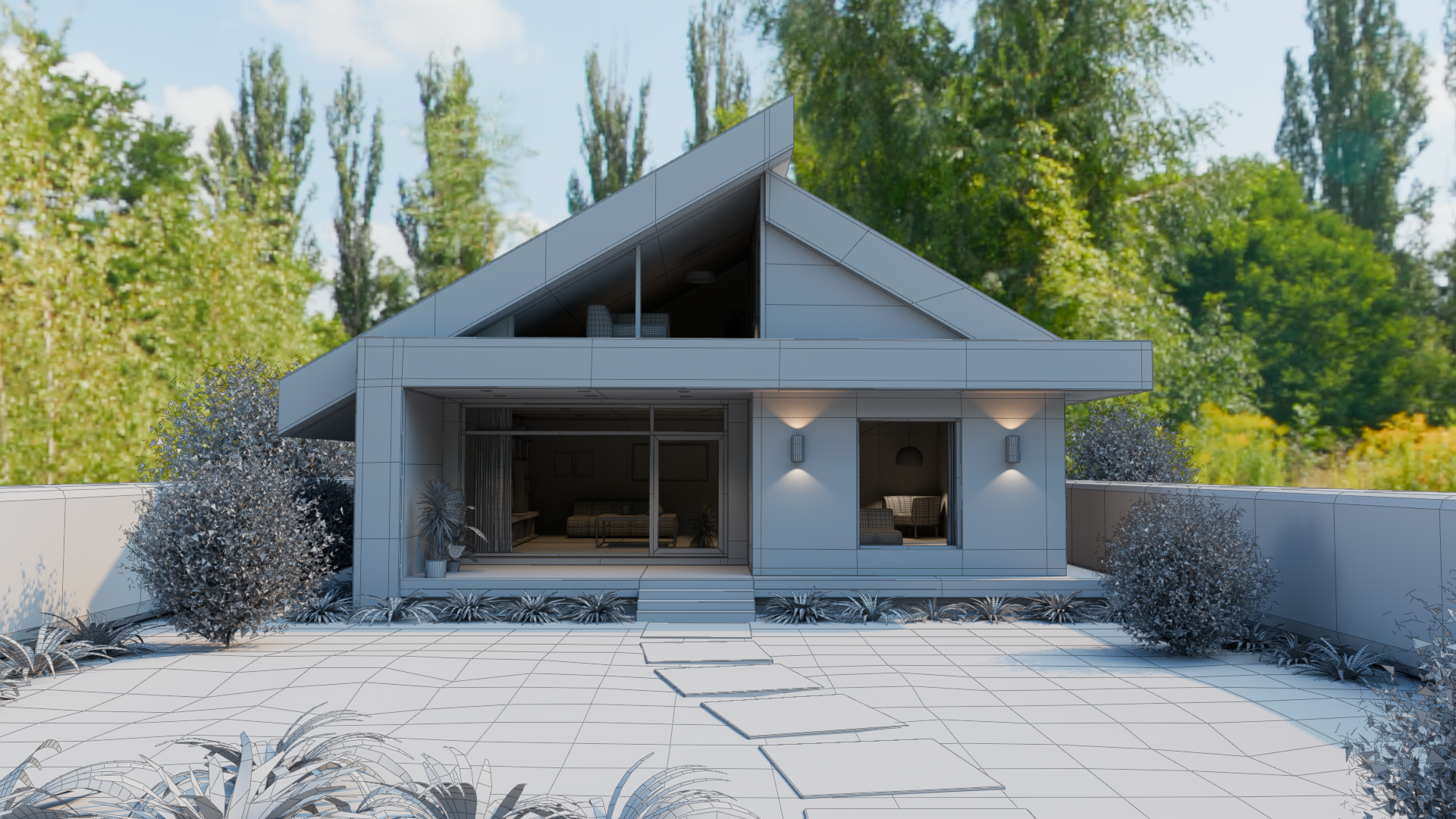 Casa Unifamiliare a Falda Inclinata - Single-Family House with Sloped Roof - Casa Unifamiliar con Tejado Inclinado - immagine 4
