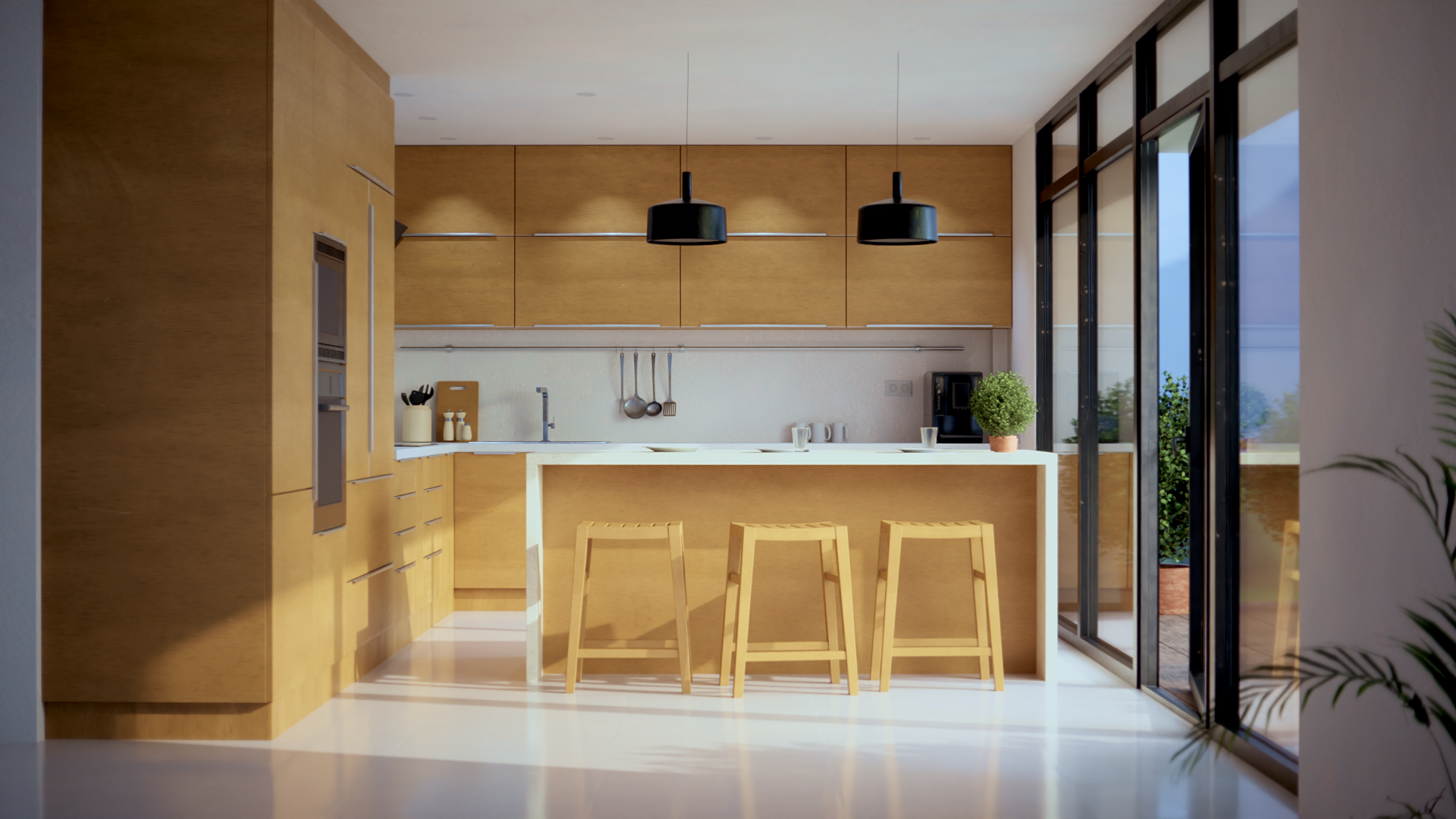 Cucina moderna a L - Modern L-shaped kitchen - Cocina moderna en L