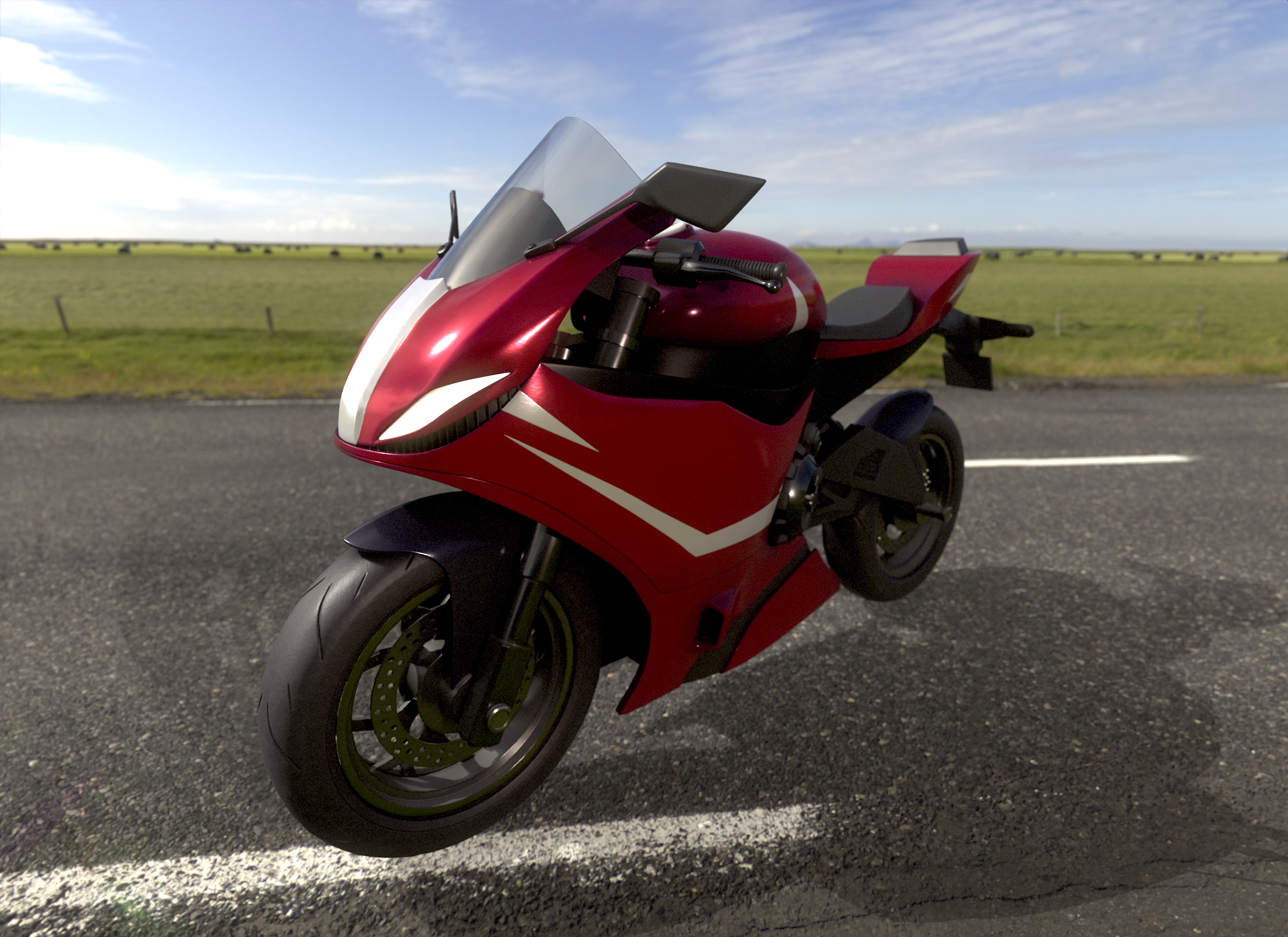 Moto sportiva rossa - immagine 2