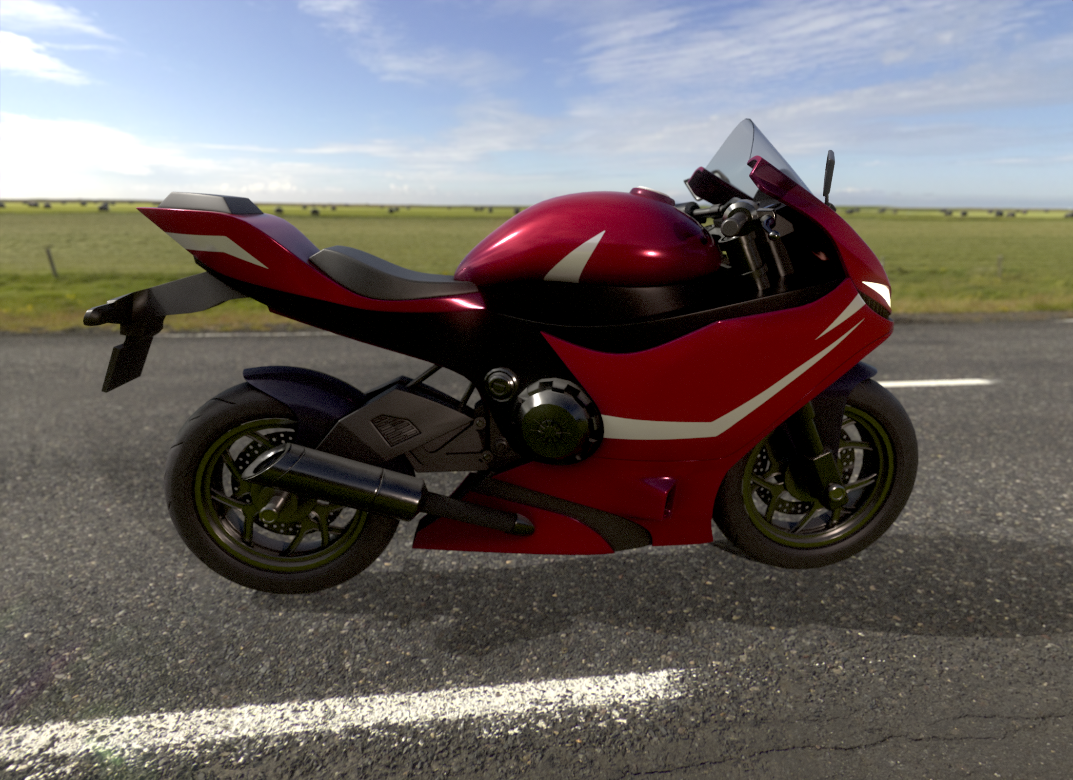 Moto sportiva rossa - immagine 3
